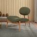 Poltrona Decorativa Yves Base Madeira Castanho Linho Verde - Nexta Casa