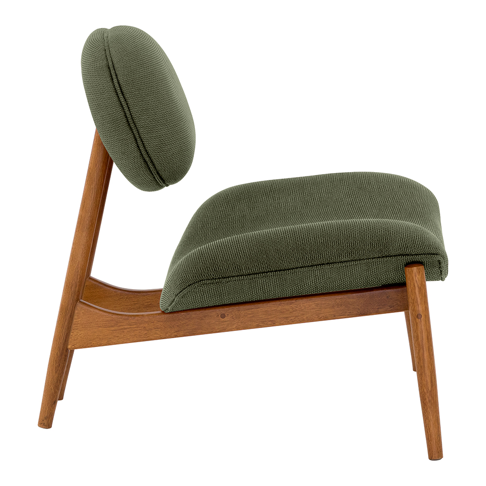 Poltrona Decorativa Yves Base Madeira Castanho Linho Verde - Nexta Casa