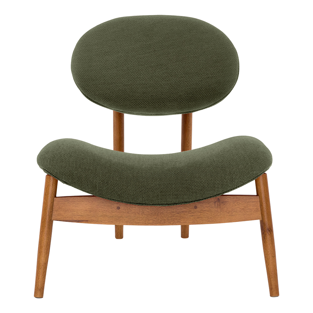 Poltrona Decorativa Yves Base Madeira Castanho Linho Verde - Nexta Casa