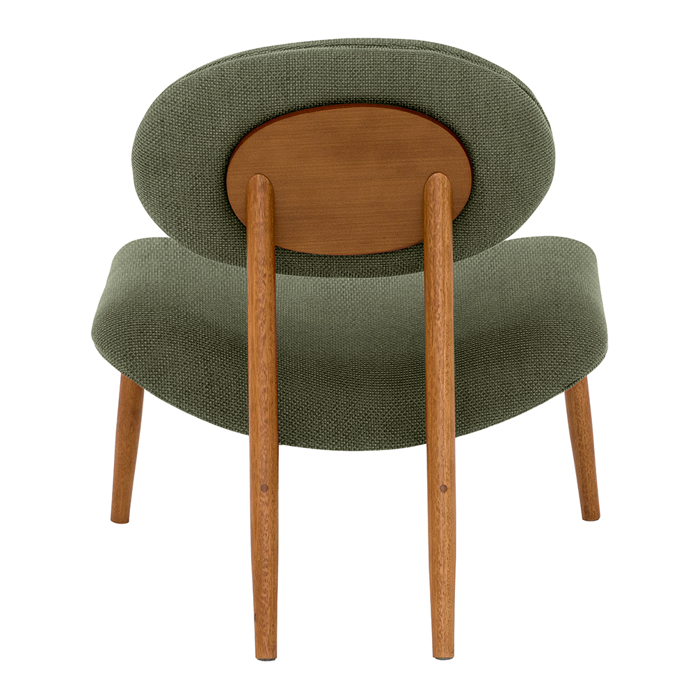 Poltrona Decorativa Yves Base Madeira Castanho Linho Verde - Nexta Casa