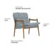 Poltrona Hermes Base Madeira Castanho Bouclé Azul Claro - Nexta Casa