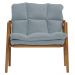 Poltrona Hermes Base Madeira Castanho Bouclé Azul Claro - Nexta Casa