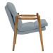 Poltrona Hermes Base Madeira Castanho Bouclé Azul Claro - Nexta Casa