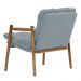 Poltrona Hermes Base Madeira Castanho Bouclé Azul Claro - Nexta Casa