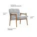 Poltrona Hermes Base Madeira Castanho Bouclé Cinza Claro - Nexta Casa
