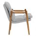 Poltrona Hermes Base Madeira Castanho Bouclé Cinza Claro - Nexta Casa