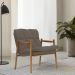 Poltrona Hermes Base Madeira Castanho Bouclé Marrom - Nexta Casa