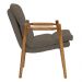 Poltrona Hermes Base Madeira Castanho Bouclé Marrom - Nexta Casa