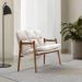 Poltrona Hermes Base Madeira Castanho Bouclé Off White - Nexta Casa