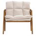 Poltrona Hermes Base Madeira Castanho Bouclé Off White - Nexta Casa