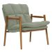 Poltrona Hermes Base Madeira Castanho Bouclé Verde Claro - Nexta Casa