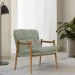 Poltrona Hermes Base Madeira Castanho Bouclé Verde Claro - Nexta Casa