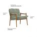 Poltrona Hermes Base Madeira Castanho Bouclé Verde Claro - Nexta Casa