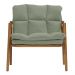 Poltrona Hermes Base Madeira Castanho Bouclé Verde Claro - Nexta Casa