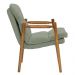 Poltrona Hermes Base Madeira Castanho Bouclé Verde Claro - Nexta Casa