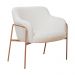 Poltrona Jade Base Aço Ouro Fosco Tecido Linho Off White - Nexta Casa