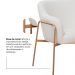 Poltrona Jade Base Aço Ouro Fosco Tecido Linho Off White - Nexta Casa