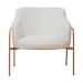 Poltrona Jade Base Aço Ouro Fosco Tecido Linho Off White - Nexta Casa