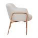Poltrona Jade Base Aço Ouro Fosco Tecido Linho Off White - Nexta Casa