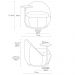 Poltrona Kaira Mesa Lateral Direita Base Fixa Preto Bouclé Creep Off White - Nexta Casa
