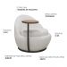 Poltrona Kaira Mesa Lateral Direita Base Fixa Preto Bouclé Creep Off White - Nexta Casa