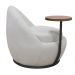 Poltrona Kaira Mesa Lateral Direita Base Fixa Preto Bouclé Creep Off White - Nexta Casa