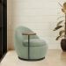 Poltrona Kaira Mesa Lateral Direita Base Fixa Preto Bouclé Verde Claro - Nexta Casa