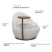 Poltrona Kaira Mesa Lateral Direita Fixa Titânio Bouclé Creep Off White - Nexta Casa