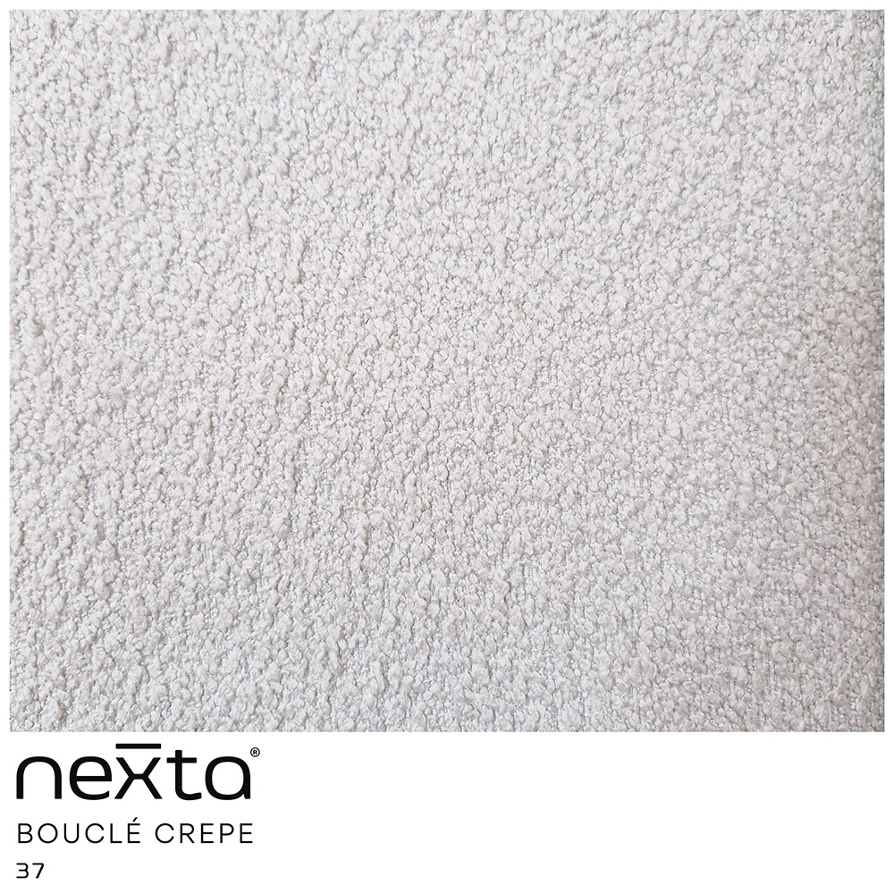 Poltrona Kaira Mesa Lateral Direita Fixa Titânio Bouclé Creep Off White - Nexta Casa