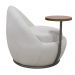 Poltrona Kaira Mesa Lateral Direita Fixa Titânio Bouclé Creep Off White - Nexta Casa