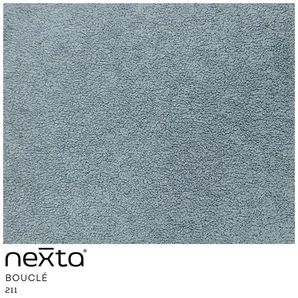 Poltrona Kaira Mesa Lateral Esquerda Base Fixa Preto Bouclé Azul Claro - Nexta Casa