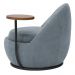 Poltrona Kaira Mesa Lateral Esquerda Base Fixa Preto Bouclé Azul Claro - Nexta Casa