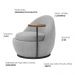 Poltrona Kaira Mesa Lateral Esquerda Base Fixa Preto Bouclé Cinza Claro - Nexta Casa