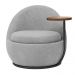 Poltrona Kaira Mesa Lateral Esquerda Base Fixa Preto Bouclé Cinza Claro - Nexta Casa