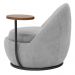 Poltrona Kaira Mesa Lateral Esquerda Base Fixa Preto Bouclé Cinza Claro - Nexta Casa