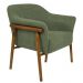 Poltrona Luna Base Madeira Castanho Poliéster Bouclé Verde - Nexta Casa