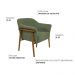 Poltrona Luna Base Madeira Castanho Poliéster Bouclé Verde - Nexta Casa