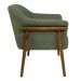 Poltrona Luna Base Madeira Castanho Poliéster Bouclé Verde - Nexta Casa