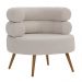 Poltrona Minimalista Mabel Pés Palito Castanho Bouclé Sheep Bege Claro - Nexta Casa