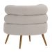 Poltrona Minimalista Mabel Pés Palito Castanho Bouclé Sheep Bege Claro - Nexta Casa