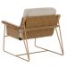 Poltrona Narvi Base Ouro.F Recouro Camel Tecido Sagu Marrom Claro - Nexta Casa