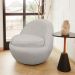 Poltrona Orgânica Kaira Base Giratória Veludo Off White - Nexta Casa