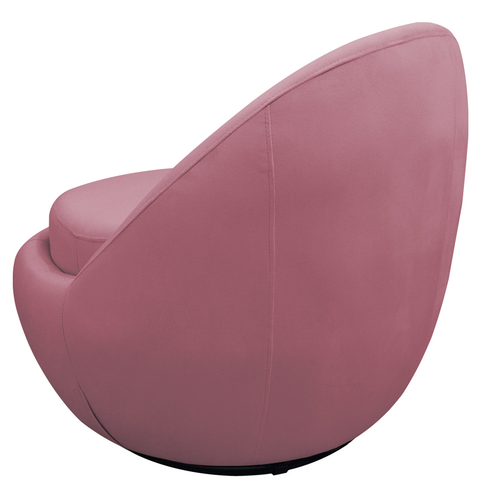 Poltrona Orgânica Kaira Base Giratória Veludo Rosa - Nexta Casa