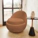 Poltrona Orgânica Kaira Giratória Bouclé Terracota - Nexta Casa