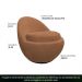 Poltrona Orgânica Kaira Giratória Bouclé Terracota - Nexta Casa