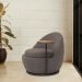 Poltrona Orgânica Kaira com Mesa Lateral Esquerda Base Fixa Preto Bouclé Marrom - Nexta Casa