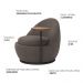Poltrona Orgânica Kaira com Mesa Lateral Esquerda Base Fixa Preto Bouclé Marrom - Nexta Casa