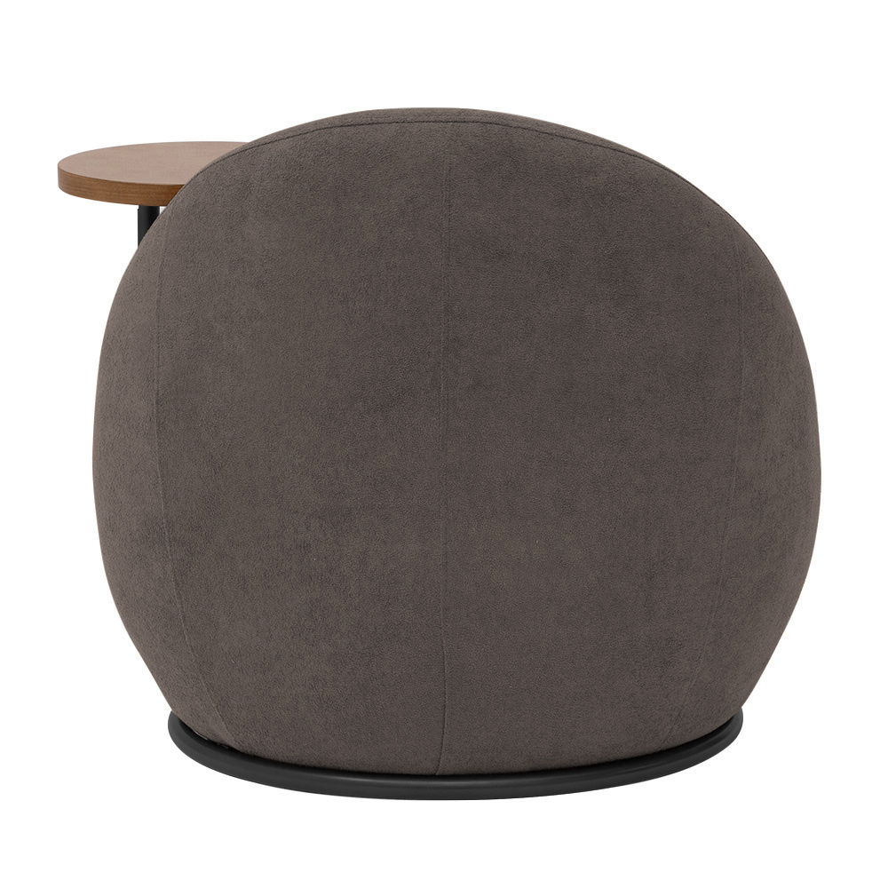 Poltrona Orgânica Kaira com Mesa Lateral Esquerda Base Fixa Preto Bouclé Marrom - Nexta Casa