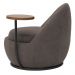 Poltrona Orgânica Kaira com Mesa Lateral Esquerda Base Fixa Preto Bouclé Marrom - Nexta Casa