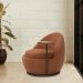 Poltrona Orgânica Kaira com Mesa Lateral Esquerda Base Fixa Preto Bouclé Terracota - Nexta Casa